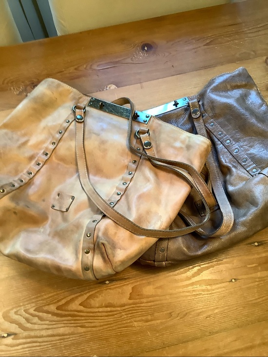 Patricia Nash Handbags - Patricia Nash Benvenuto *PROJECT* Tan & Brown Leather Tote Bags Lot